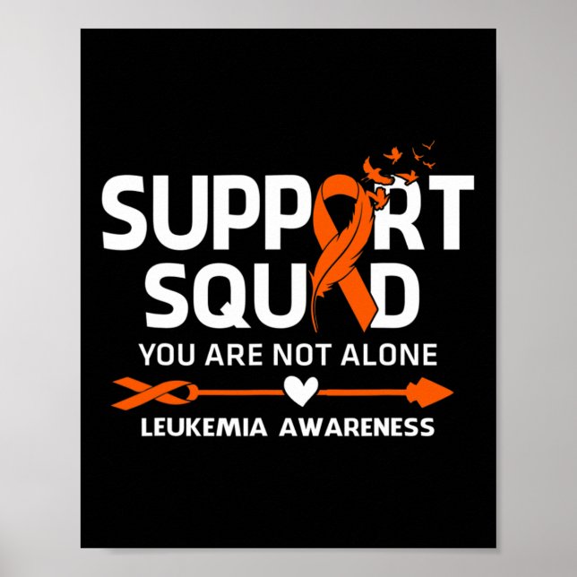 Support Squad Warrior Leukaemia Awareness Feather  Poster (Front)