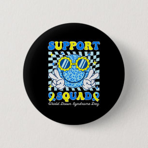 Support squad world down syndrome awareness kids 2 inch round button