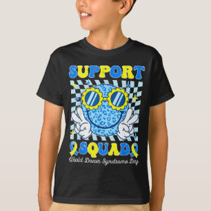 Support squad world down syndrome awareness kids T-Shirt