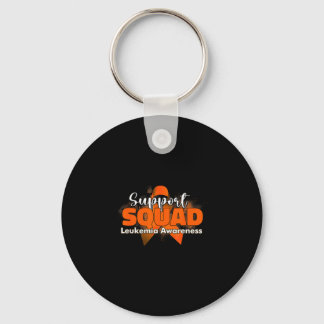 Support squads orange ribbon leukaemia cancer keychain