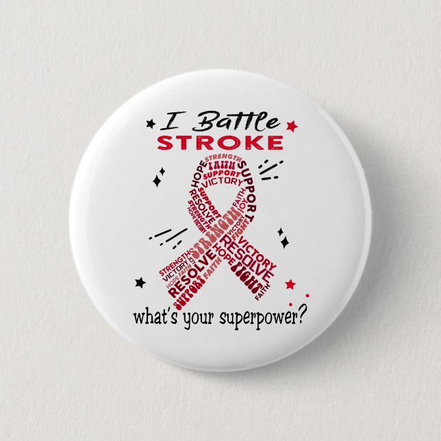 Support Stroke Warrior Gifts 2 Inch Round Button (Front)
