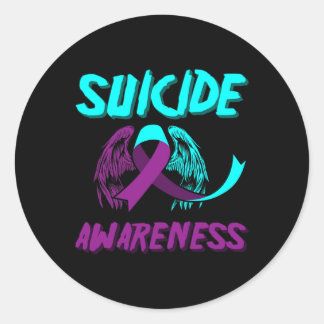 Support Suicide Awareness Wings Suicide Prevention Classic Round Sticker