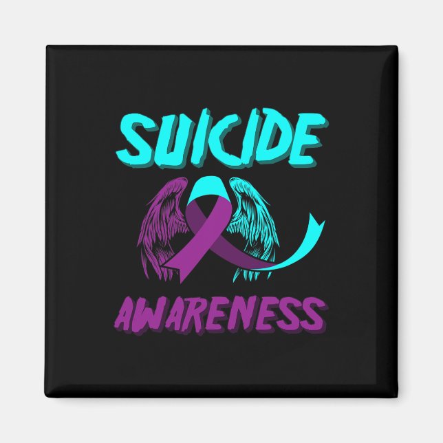 Support Suicide Awareness Wings Suicide Prevention Magnet (Front)