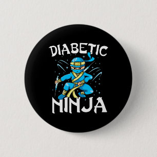 Support T1D Diabetic Ninja Type 1 Diabetes Awarene 2 Inch Round Button