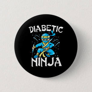 Support T1D Diabetic Ninja Type 1 Diabetes Awarene 2 Inch Round Button