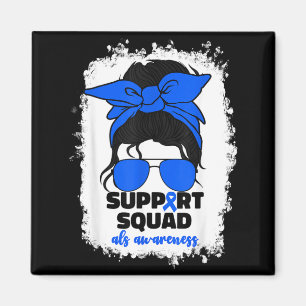 Support Team Als Awareness Month Blue Women Mom Magnet