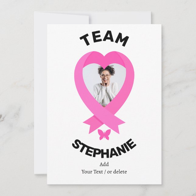 Support Team Breast Cancer Awareness With Message Invitation (Front)