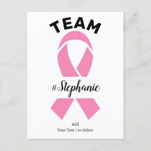 Support Team Breast Cancer Awareness With Message Postcard