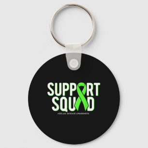 Support Team Celiac Disease Awareness Green Ribbon Keychain