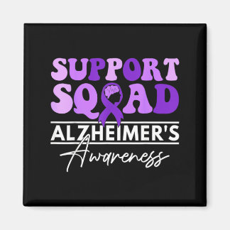 Support Team Heimers Awareness Month Purple Ribbon Magnet