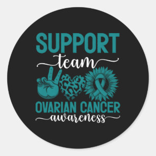 Support Team Ovarian Cancer Awareness Classic Round Sticker