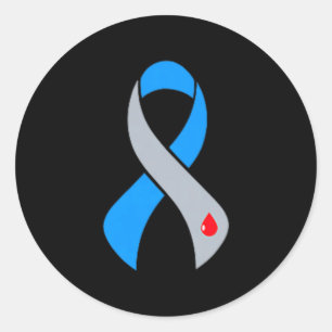 Support Team Type 1 Diabetes Awareness T1d Blue Classic Round Sticker
