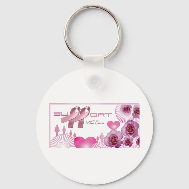 Support The cure, Breast Cancer Awareness Keychain (Front)
