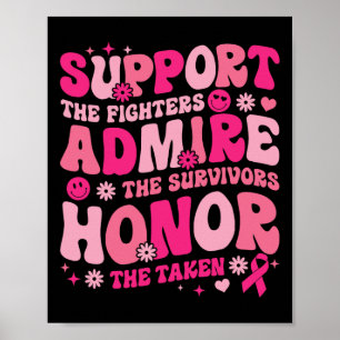 Support The Fighters Admire The Survivors Breast C Poster