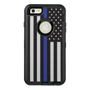 Support the Police Thin Blue Line American Flag OtterBox Defender iPhone Case