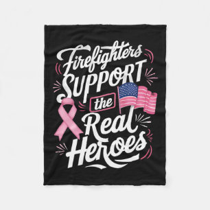 Support The Real Heroes Breast Cancer Chemo Fleece Blanket