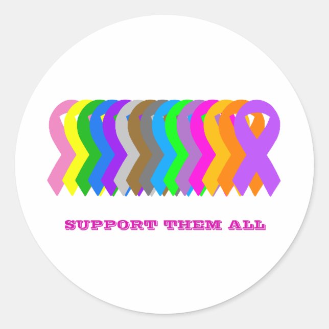 Support them all classic round sticker (Front)