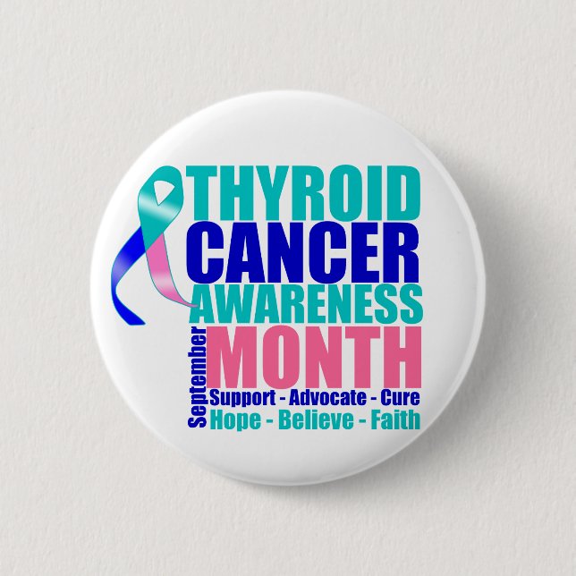 Support Thyroid Cancer Awareness Month 2 Inch Round Button (Front)