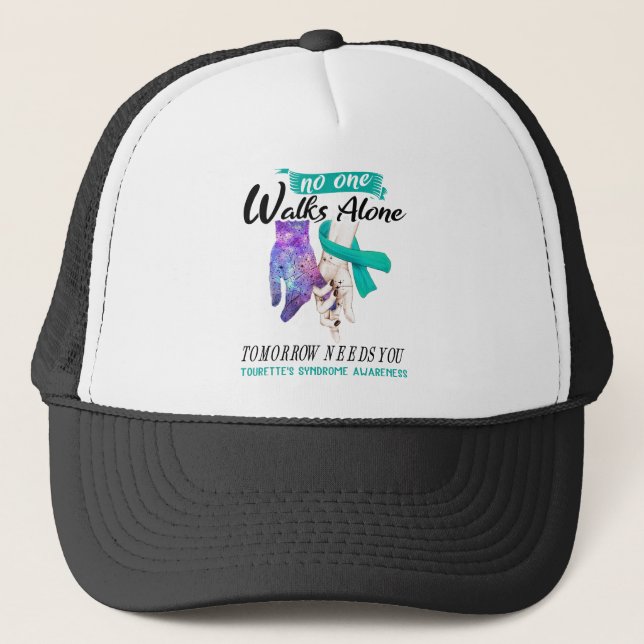 Support Tourette's Syndrome Awareness Ribbon Gifts Trucker Hat (Front)