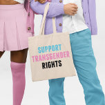 Support Transgender Rights Tote Bag<br><div class="desc">Support Transgender Rights Trans Ally gift. Transgender Pride flag colours with a supportive quote on a cool quote for the trans community.</div>