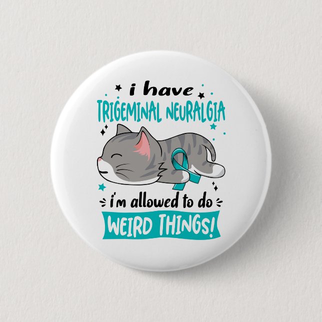 Support Trigeminal Neuralgia Awareness Ribbon Gift 2 Inch Round Button (Front)