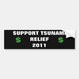 SUPPORT TSUNAMI RELIEF BUMPER STICKER