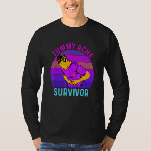 Support Tummy Ache Survivor Retro Vintage Stomach  T-Shirt