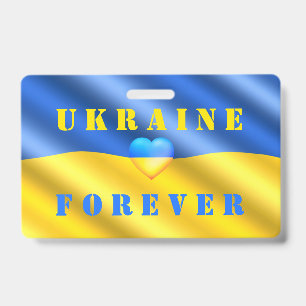 Support Ukraine Badge with Ukrainian Flag