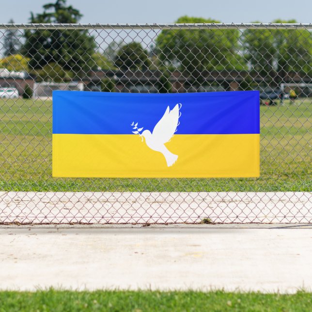 Support Ukraine Banner Dove of Peace - Freedom (Insitu)