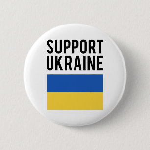 Support Ukraine - Black Bold Letters - Ukrainian F 2 Inch Round Button