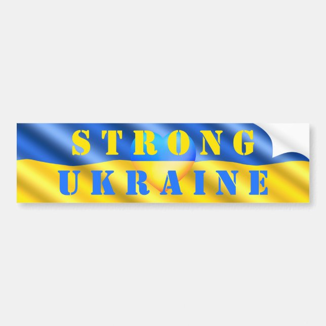 Support Ukraine Bumper Stickers Ukrainian Flag (Front)
