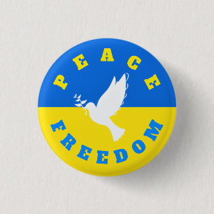 Support Ukraine Buttons Peace Dove Freedom