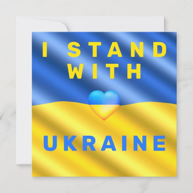 Support Ukraine Cartes de drapeau ukrainien Coeur (Devant)