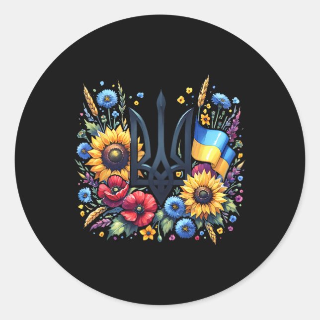 Support Ukraine  Classic Round Sticker (Front)