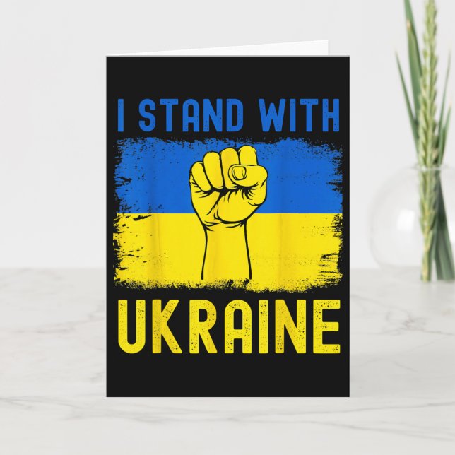 Support Ukraine Flag I Stand With Ukraine  Card (Front)