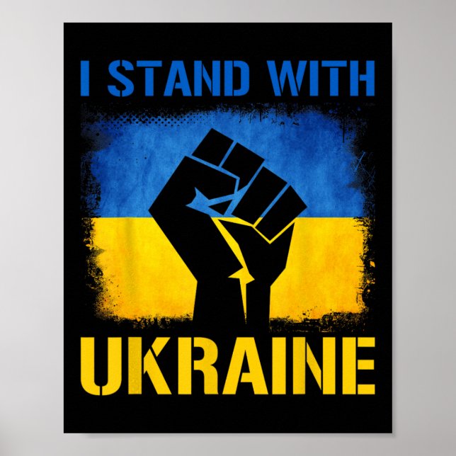 Support Ukraine Flag I Stand With Ukraine  Poster (Front)