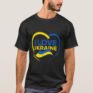 Support Ukraine Flag Shirt I Love Ukraine Heart 