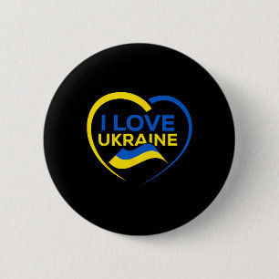 Support Ukraine Flag Shirt I Love Ukraine Heart 2 Inch Round Button