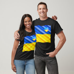 Support Ukraine Flag T-Shirt Ukrainian Flag Heart