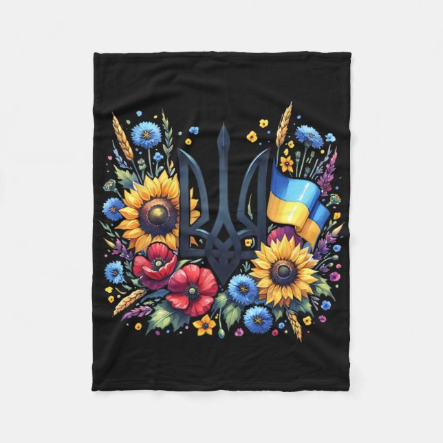 Support Ukraine  Fleece Blanket (Front)
