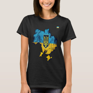 Support Ukraine – Free Ukraine Map With Flag Tryzu T-Shirt