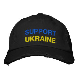 Support Ukraine - Freedom - Peace - Ukrainian Flag Embroidered Hat