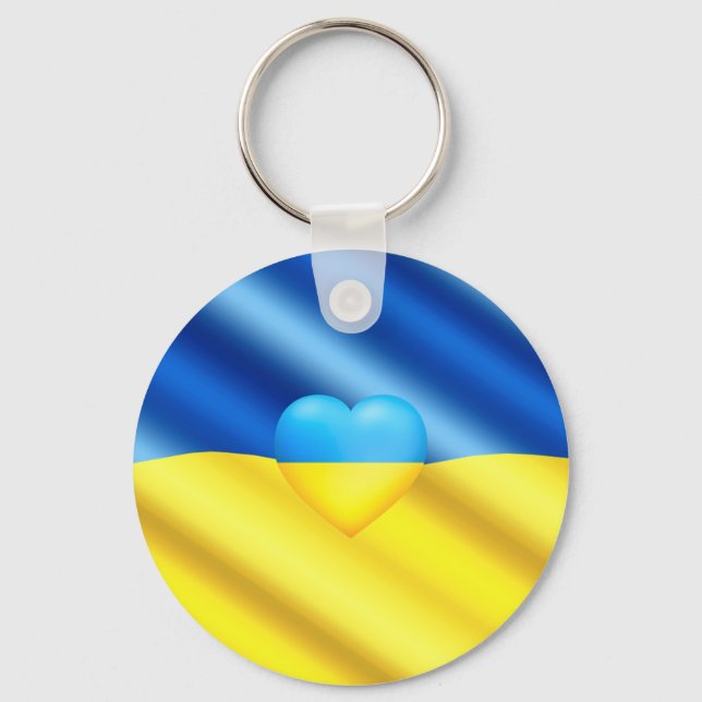 Support Ukraine - Freedom - Ukraine Flag Keychain (Front)