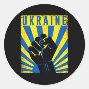 Support Ukraine Hand Fist Ukraine Resist Protest U Classic Round Sticker
