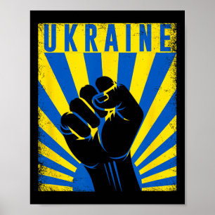 Support Ukraine Hand Fist Ukraine Resist Protest U Poster