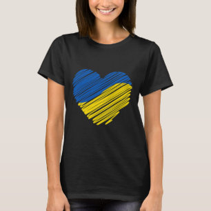 Support Ukraine Heart Ukrainian Flag  T-Shirt