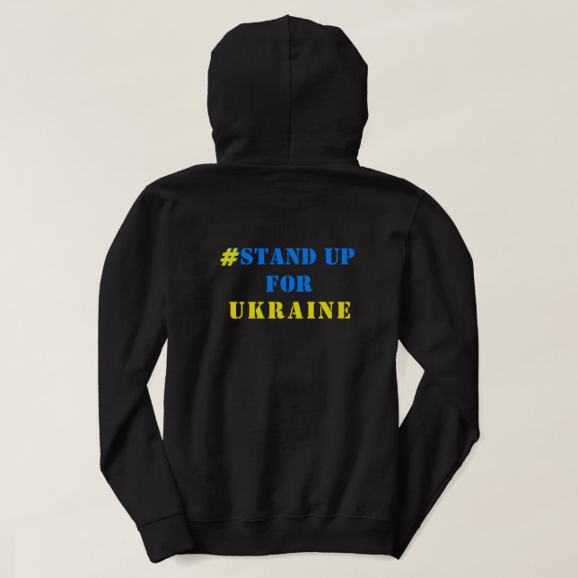 Support Ukraine Hoodie Ukrainian Flag Colours (Design Back)
