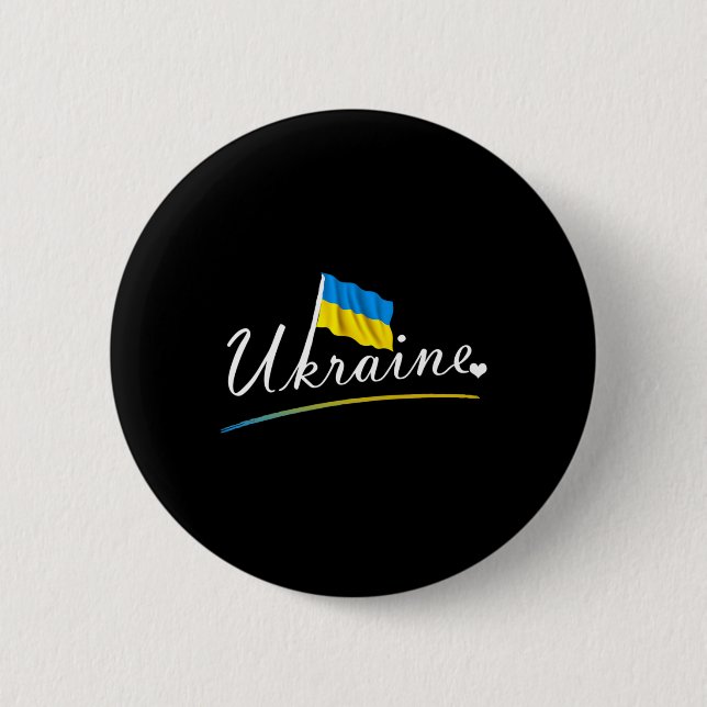 Support Ukraine I Stand With Ukraine 1  2 Inch Round Button (Front)