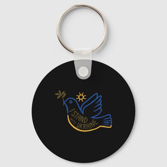 Support Ukraine I Stand With Ukraine  Keychain (Front)