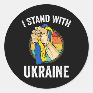 Support Ukraine I Stand With Ukraine Retro Ukraini Classic Round Sticker